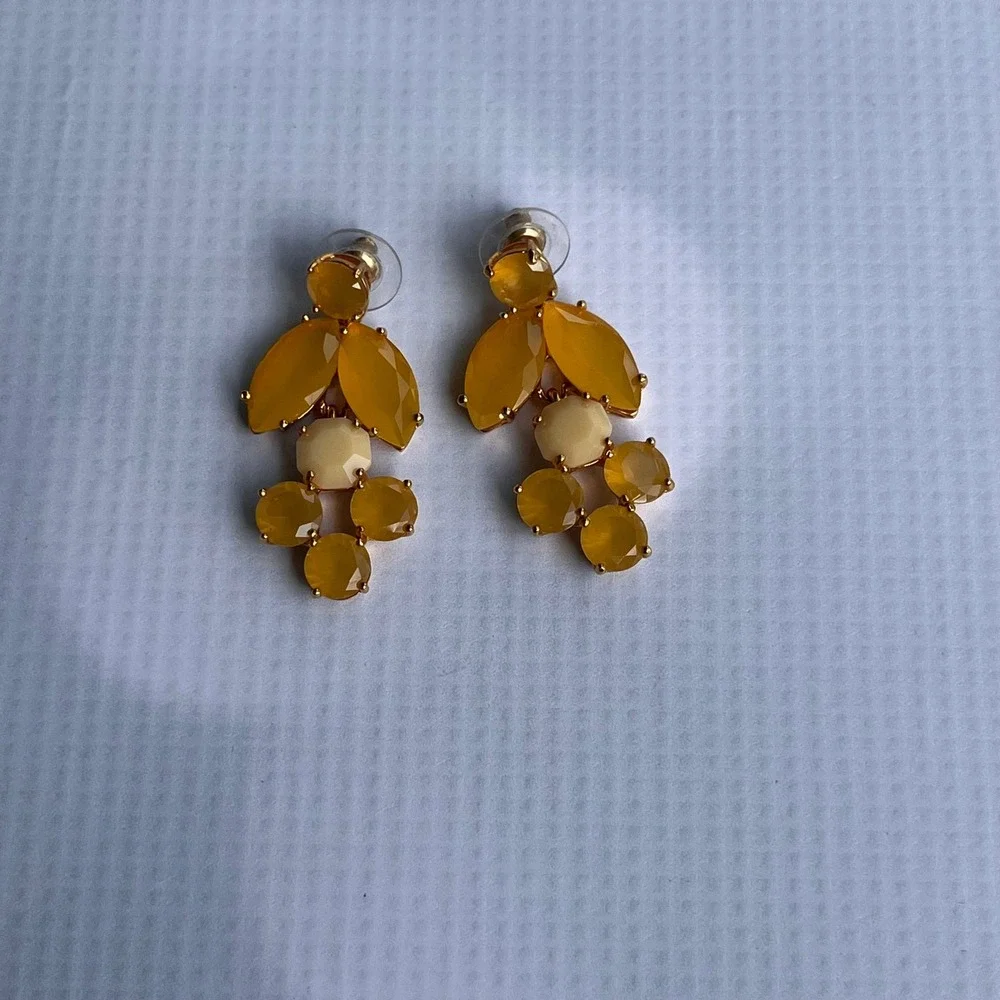 Kate Spade Yellow Statement Chandelier Designer‎ Formal Party Earrings